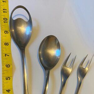 VTG MCM Dana DFA Denmark Stainless 2 Piece Serving Two Forks Scandinavian Design
